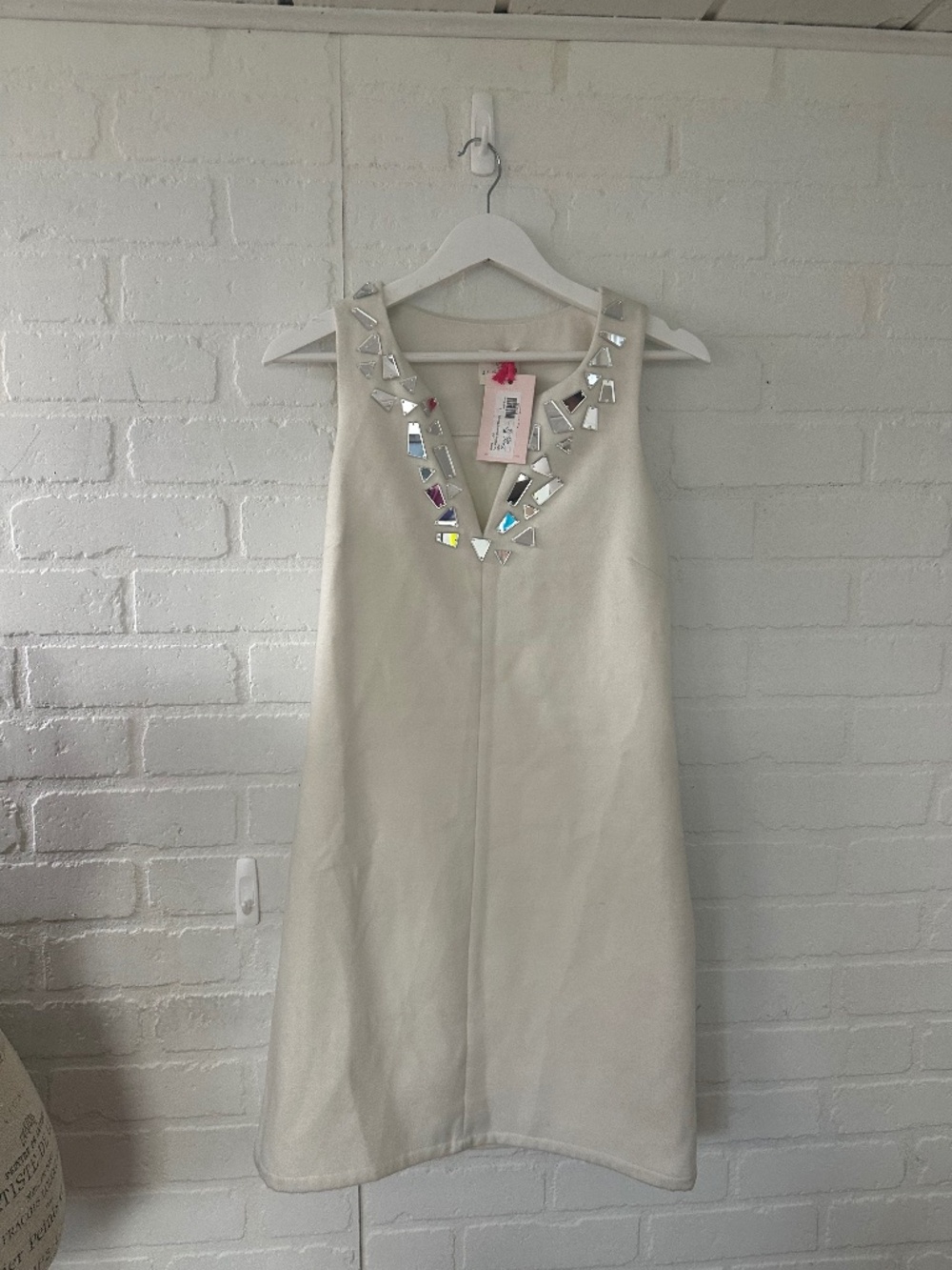 Felt holiday dress with mirrors